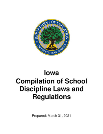 Iowa Compilation Of School Discipline Laws And Regulations