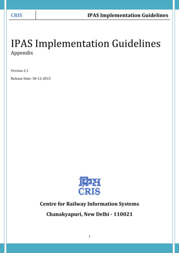 IPAS Implementation Guidelines - Indian Railways