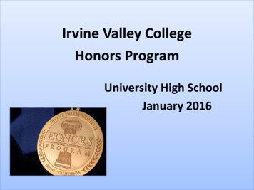 Irvine Valley College Honors Program - University High School