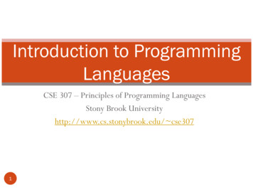 Introduction To Programming Languages