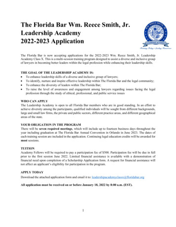 Leadership Academy Application - The Florida Bar