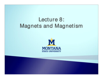 Lecture 8: Magnets And Magnetism - Montana State University