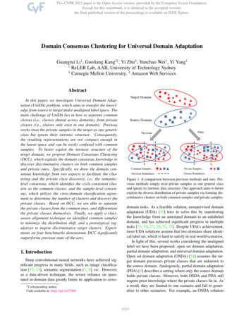 Domain Consensus Clustering For Universal Domain . - CVF Open Access