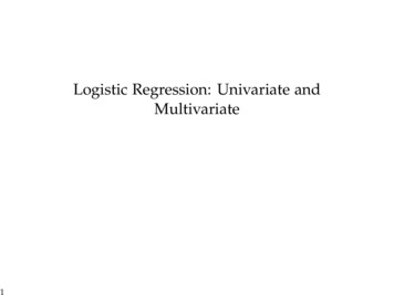Logistic Regression: Univariate And Multivariate - Cantab 