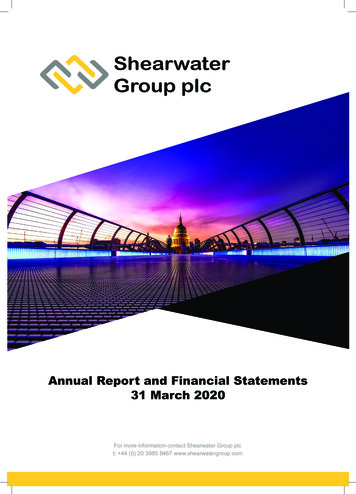 Annual Report And Financial Statements 31 March 2020