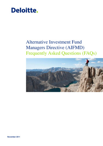 Alternative Investment Fund Managers Directive (AIFMD) - Deloitte