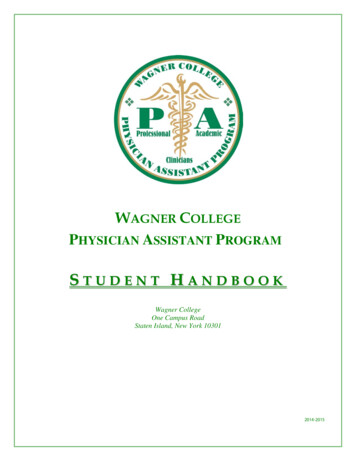 PHYSICIAN ASSISTANT PROGRAM - Wagner.edu