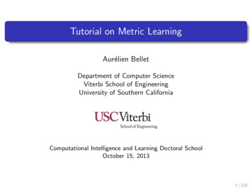 Tutorial On Metric Learning