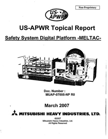 US-APWR Topical Report - Nuclear Regulatory Commission