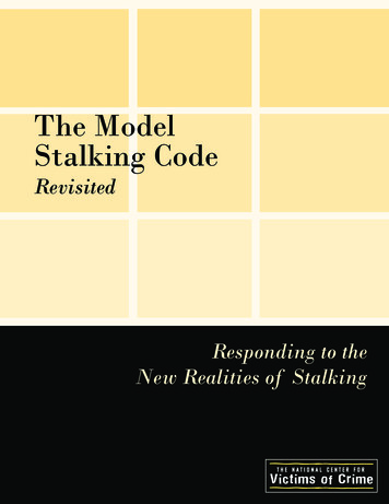 The Model Stalking Code - Justice And Community Services