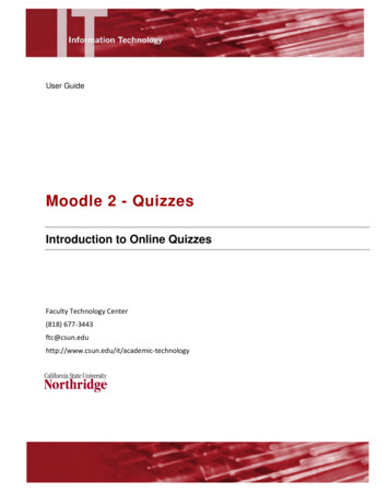Moodle 2 - Quizzes - Introduction To Online Quizzes