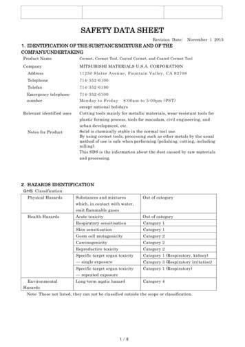 Safety Data Sheet - Metalworking Solutions Company