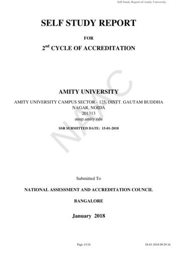 SELF STUDY REPORT - Amity University
