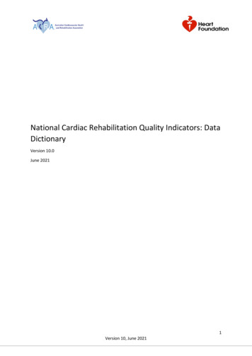 National Cardiac Rehabilitation Quality Indicators: Data Dictionary