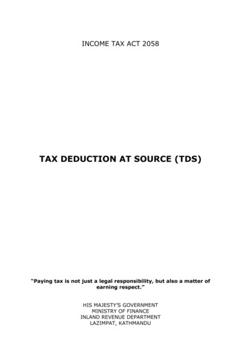 Tax Deduction At Source (Tds) - Icnl
