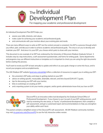 The Individual Development Plan - UW-Madison