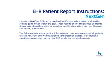 EHR Patient Report Instructions: NextGen - NovoMEDLINK