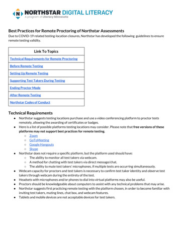 NorthStar Best Practices For Remote Test Proctoring
