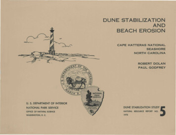 DUNE STABILIZATION AND BEACH EROSION - NPS History