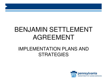 Benjamin Settlement Agreement - Rcpa