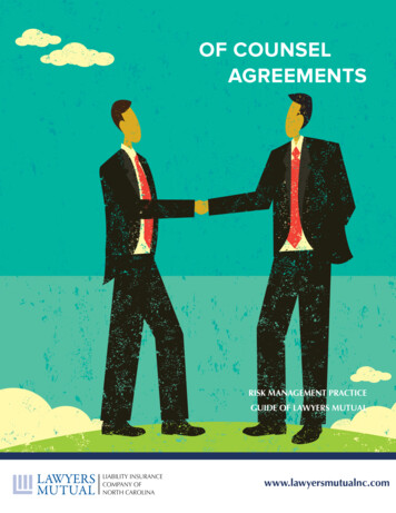 Of Counsel Agreements - Lawyers Mutual Insurance Company