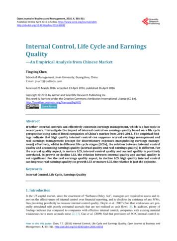 Internal Control, Life Cycle And Earnings Quality - Scirp 