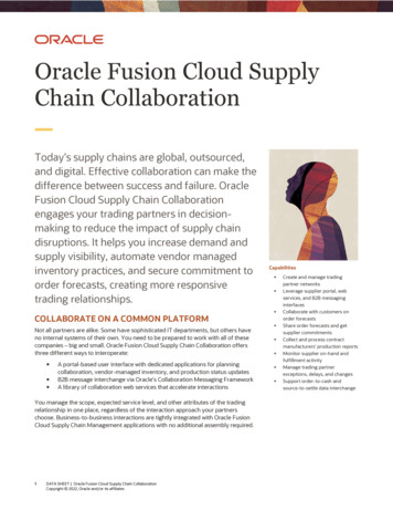 Oracle Fusion Cloud Supply Chain Collaboration