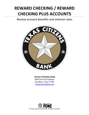 REWARD CHECKING / REWARD CHECKING PLUS ACCOUNTS - Texas Citizens Bank