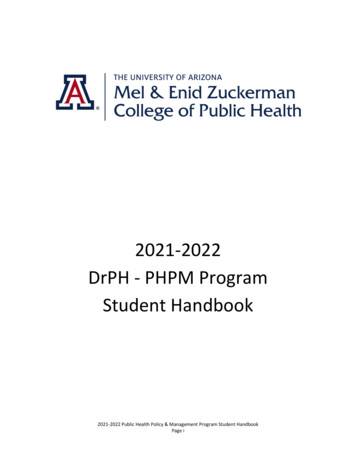 2021-2022 DrPH - PHPM Program Student Handbook