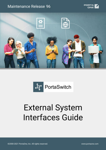 PortaSwitch: External System Interfaces Guide MR96 - PortaOne 