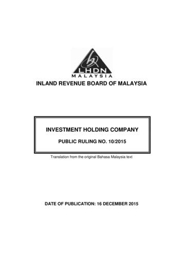 INLAND REVENUE BOARD OF MALAYSIA INVESTMENT HOLDING COMPANY - Hasil