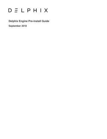 Delphix Engine Pre-install Guide