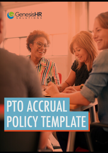 PTO ACCRUAL POLICY TEMPLATE - GenesisHR Solutions