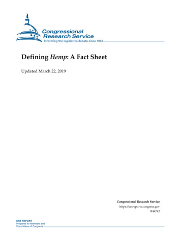 Defining Hemp: A Fact Sheet - Federation Of American Scientists