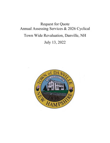 Request For Quote Annual Assessing Services & 2026 Cyclical Town Wide .