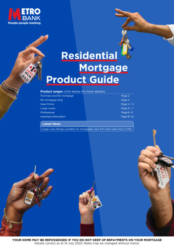 Residential Mortgage Product Guide - Metro Bank