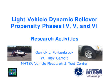 Light Vehicle Dynamic Rollover Propensity Phases IV, V, And VI