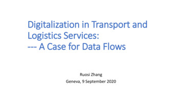 Digitalization In Transport And Logistics Services: --- A Case For Data .