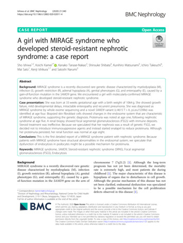 A Girl With MIRAGE Syndrome Who Developed Steroid-resistant Nephrotic .