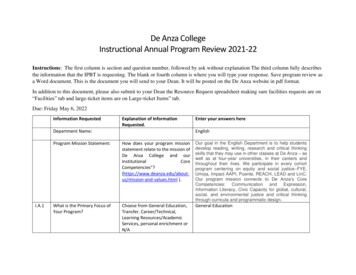 De Anza College Instructional Annual Program Review 2021-22