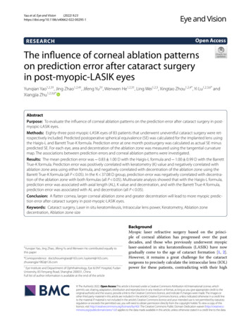 The Influence Of Corneal Ablation Patterns On Prediction Error After .