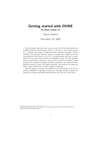 Getting Started With DUNE - TU Dresden