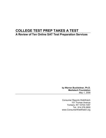 COLLEGE TEST PREP TAKES A TEST - CR Advocacy