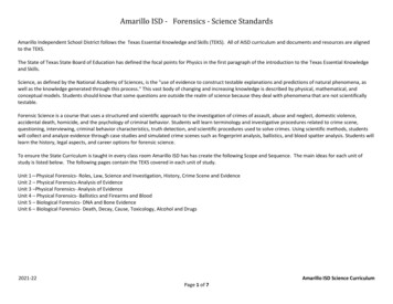 Amarillo ISD - Forensics - Science Standards
