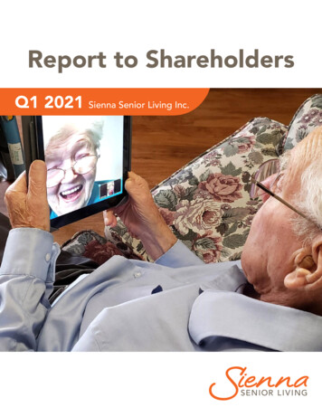 Report To Shareholders - Sienna Living