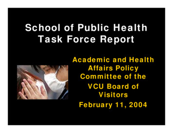 School Of Public Health Task Force Report - People.vcu.edu