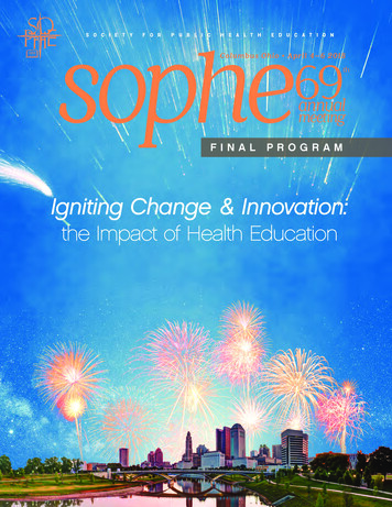 FINAL PROGRAM - Society For Public Health Education