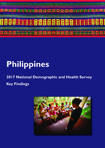 Philippines National Demographic And Health Survey 2017 - Key Findings