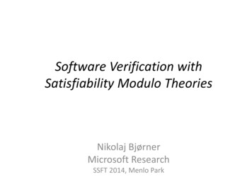 Software Verification With Satisfiability Modulo Theories