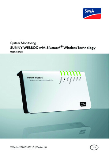 System Monitoring SUNNY WEBBOX With Bluetooth Wireless Technology